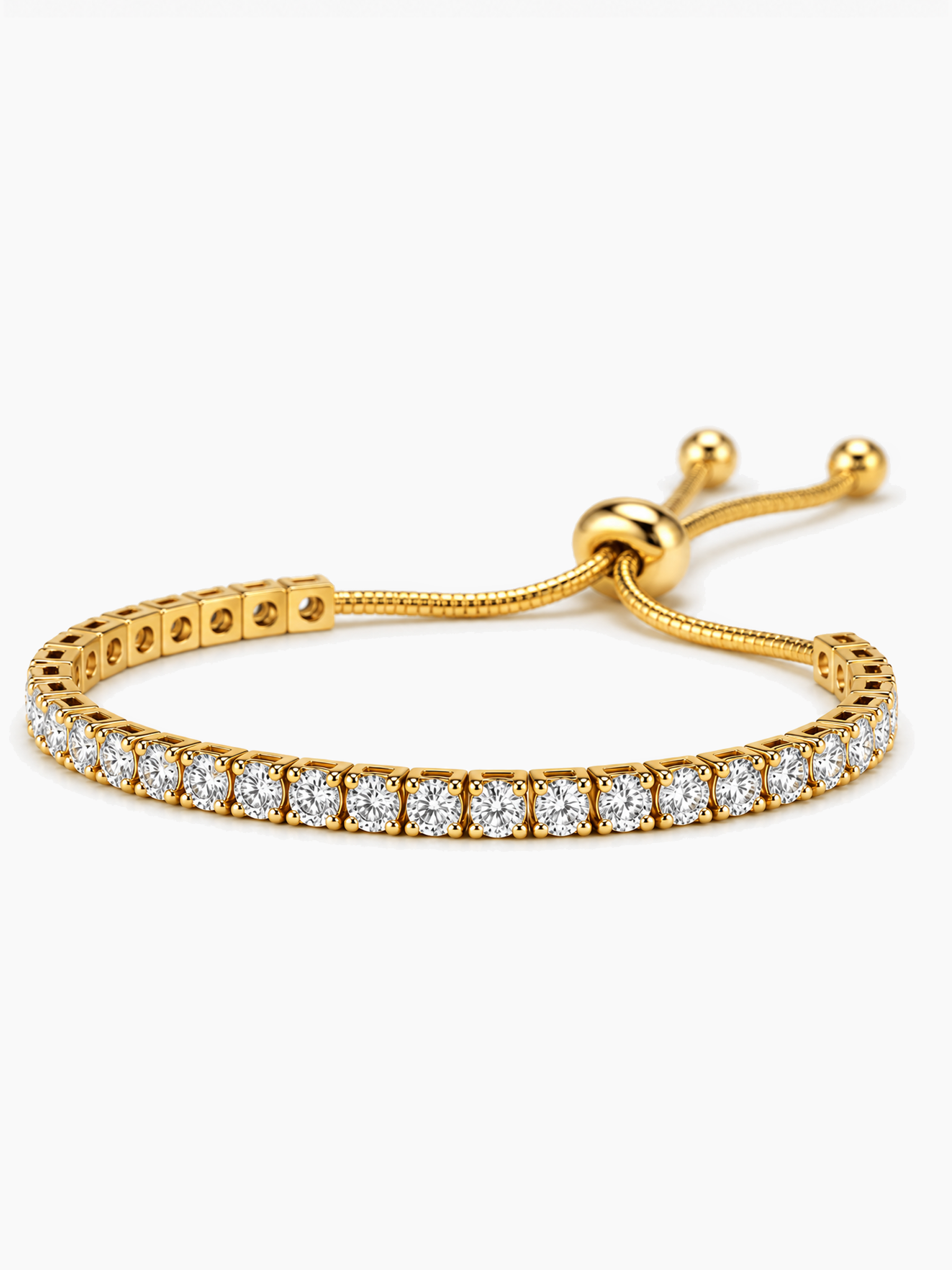 Tennis Bracelet 18K Gold Tone Finish
