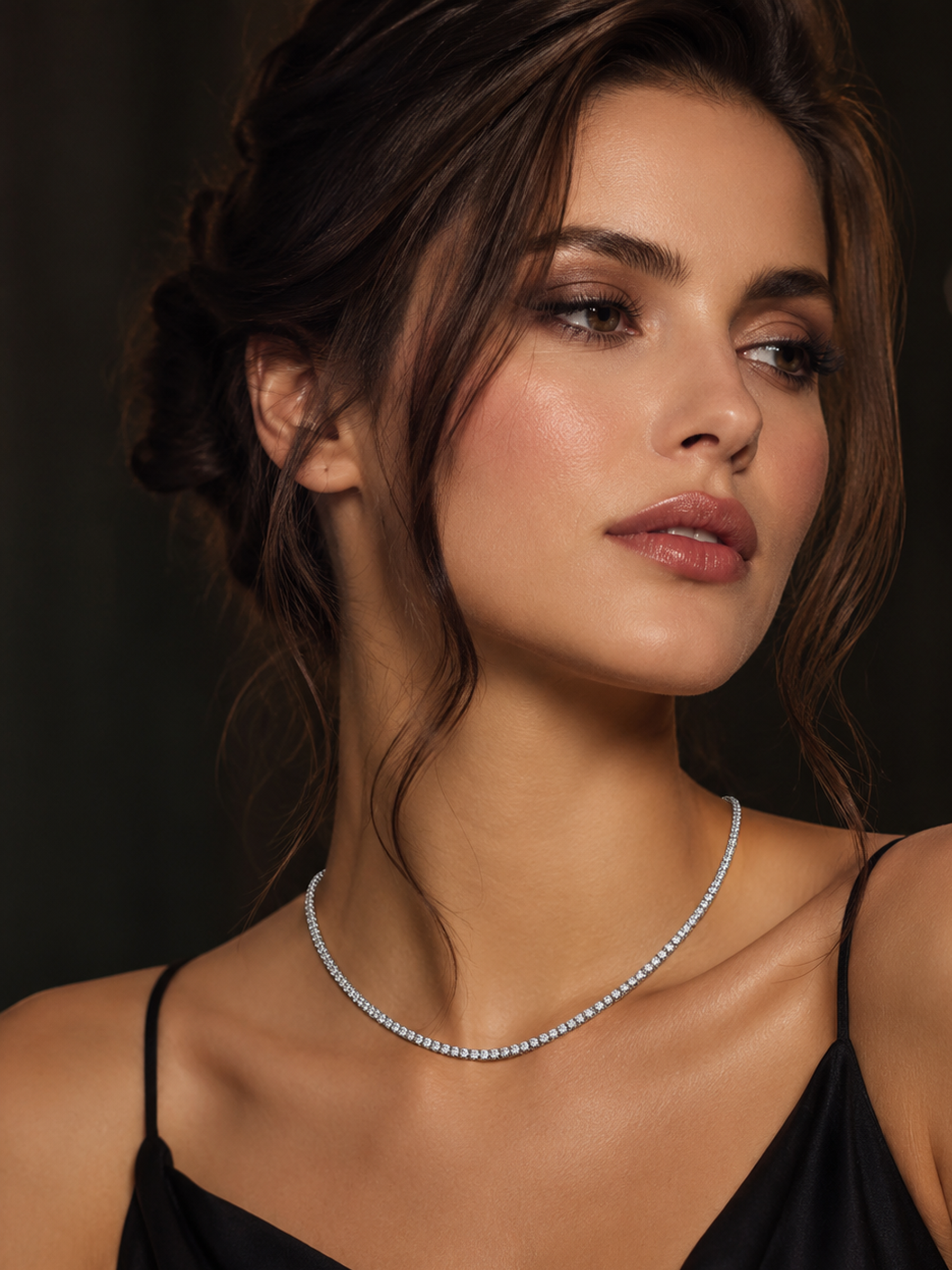 Sparkling Tennis Necklace AJ™ Rhodium Plated