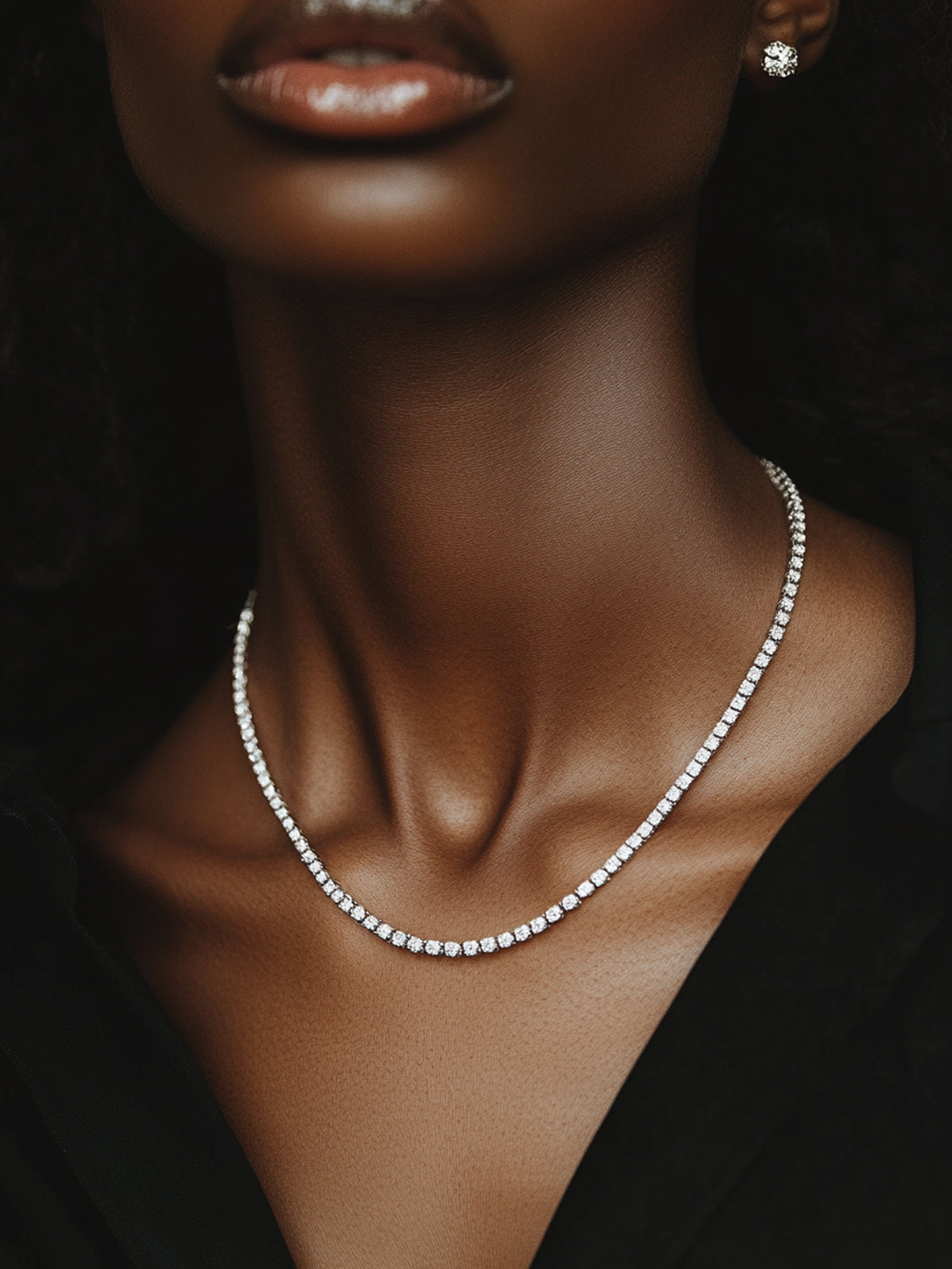 Sparkling Tennis Necklace AJ™ Rhodium Plated