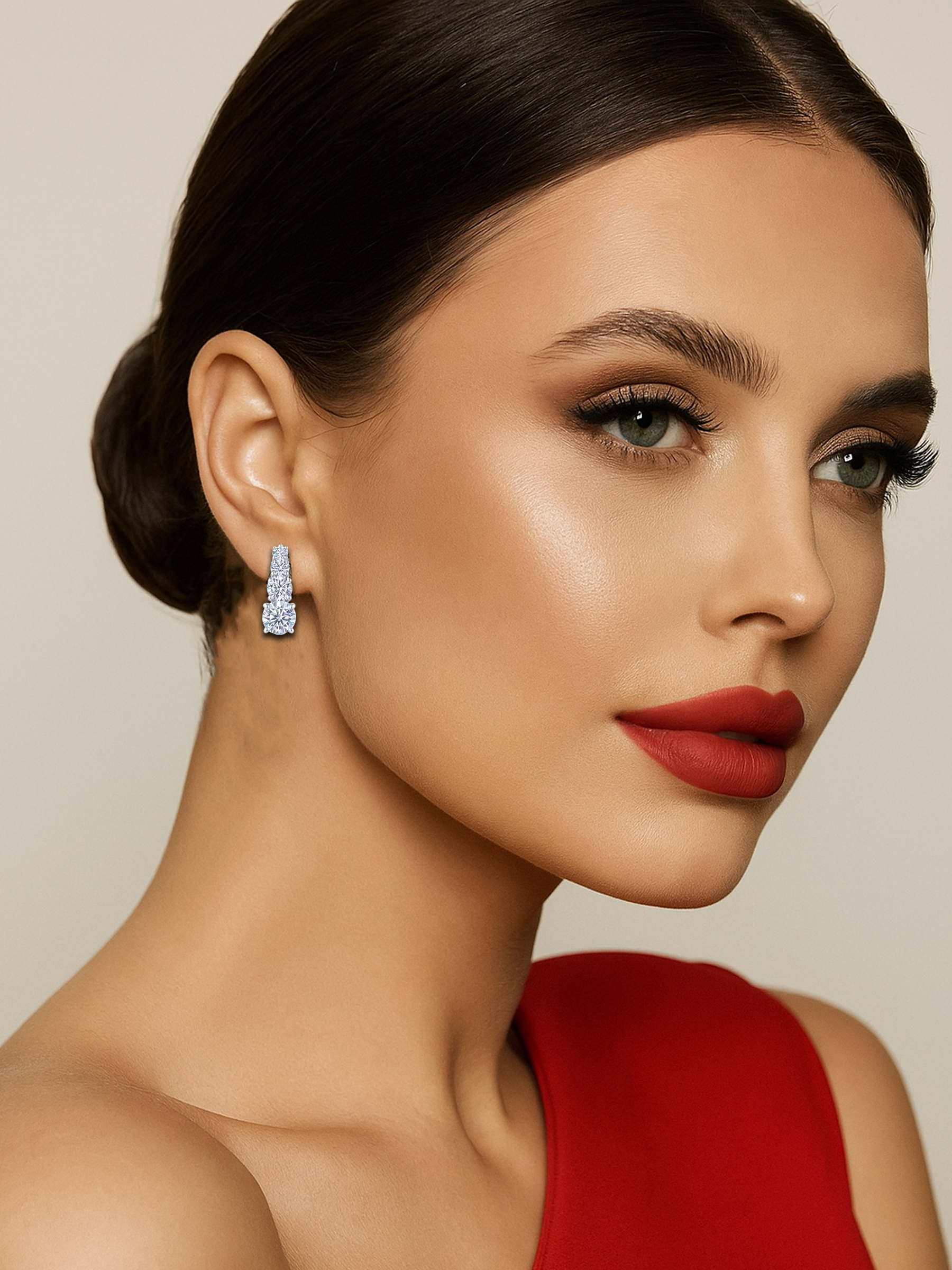 Silver Trilogy Style Drop Earrings