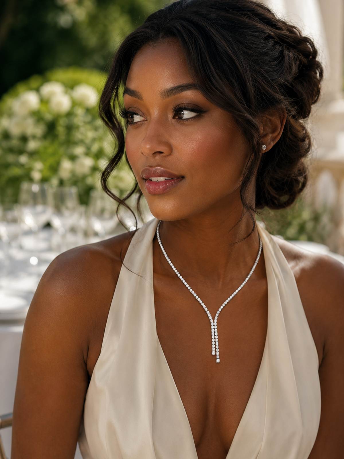Sparkling Tennis Y Necklace
